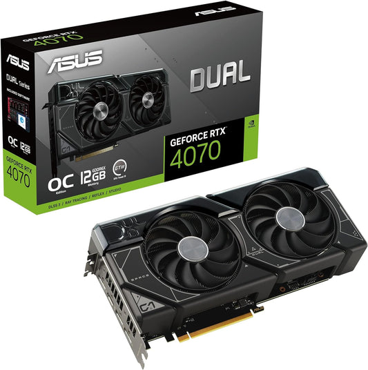 ASUS Dual GeForce RTX 4070 OC Edition 12GB GDDR6X, IP5X, Auto-Extreme Technology, 144-Hour Validation Program, HDMI 2.1a, DP 1.4a (Certified Refurbished)