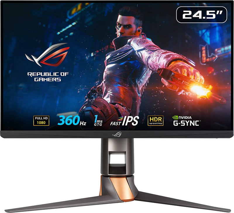 ASUS ROG Swift PG259QN eSports NVIDIA® G-SYNC® Gaming Monitor – 24.5 inch FHD (1920 x 1080), 360 Hz, Fast IPS, 1 ms (GTG), HDR, NVIDIA ULMB (Certified Refurbished)