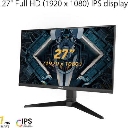 ASUS TUF Gaming VG279QL1A 27” HDR Gaming Monitor, 1080P Full HD, 165Hz (Supports 144Hz), IPS, 1ms, FreeSync Premium, DisplayHDR 400, Extreme Low Motion Blur, Eye Care, HDMI DisplayPort(Certified Refurbished)
