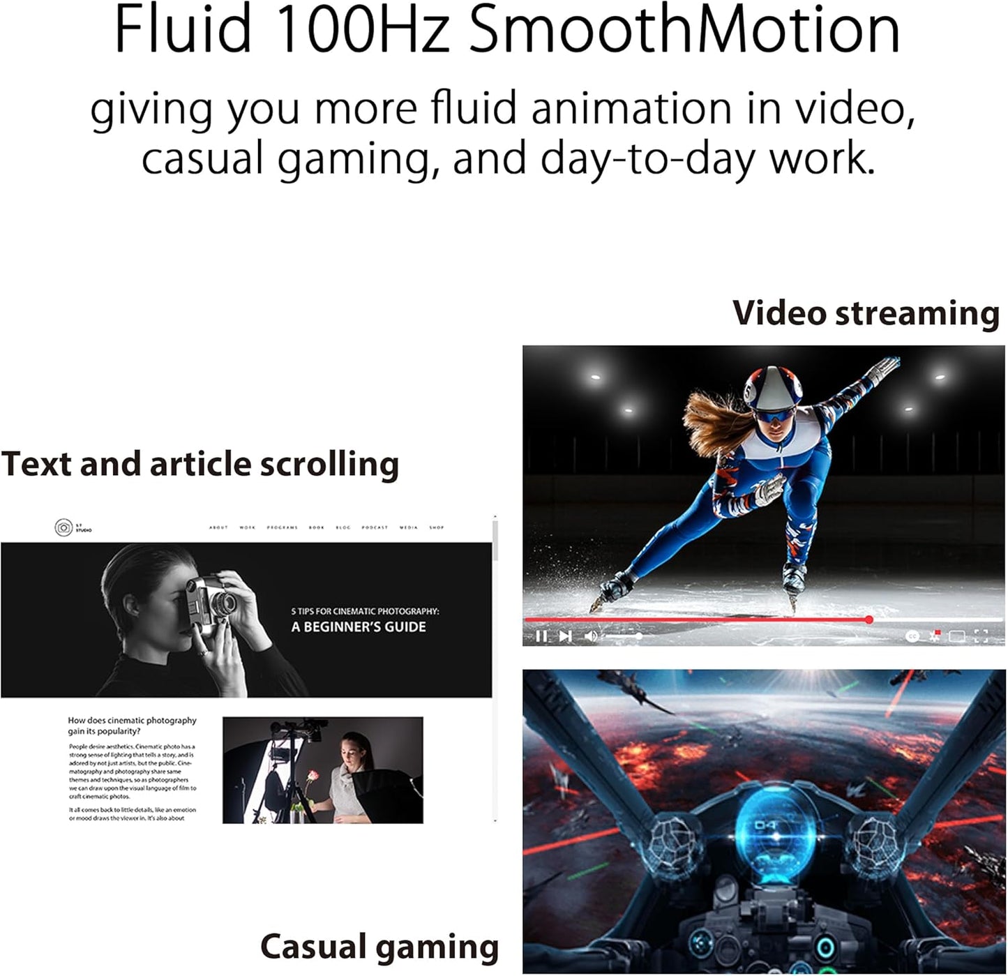 ASUS 24” (23.8-inch viewable) Eye Care Monitor (VZ24EHF) - IPS, Full HD (1920 x 1080), Frameless, 100Hz, Adaptive-Sync, 1ms, HDMI, Low Blue Light, Flicker Free, Ultra-Slim Profile (Certified Refurbished)