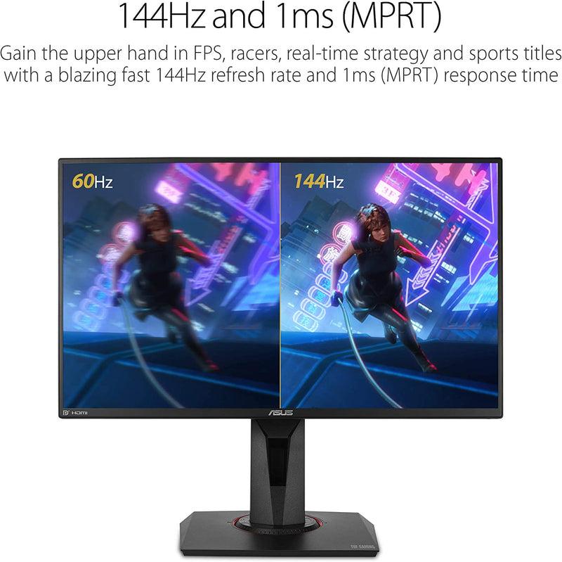 Asus TUF Gaming VG259Q Gaming Monitor – 25 inch (24.5 inch viewable) Full HD (1920x1080), 144Hz, IPS, Extreme Low Motion Blur™, Adaptive-sync, 1ms (MPRT)