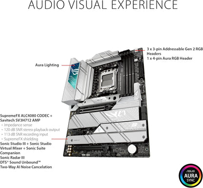 ASUS ROG Strix X670E-A Gaming WiFi 6E Socket AM5 (LGA 1718) Ryzen 7000 Gaming Motherboard(16+2 Power Stages,PCIe® 5.0, DDR5,4xM.2 Slots,USB 3.2 Gen 2x2, WiFi 6E, AI Cooling II) (Certified Refurbished)