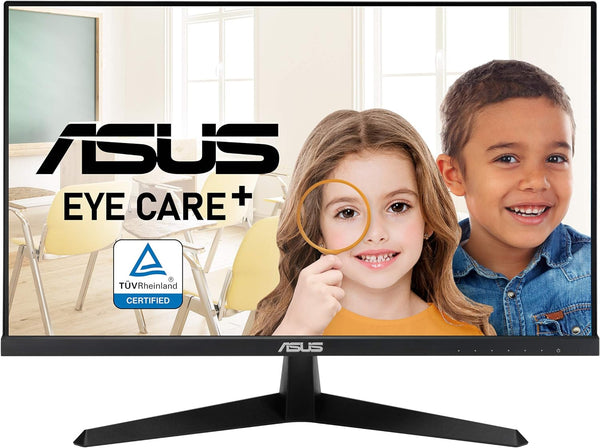 ASUS VY249HE 23.8” Eye Care Monitor, 1080P Full HD, 75Hz, IPS, Adaptive-Sync/FreeSync, Eye Care Plus, Color Augmentation, Rest Reminder, Antibacterial Surface, HDMI VGA, Frameless, VESA Wall Mountable (Certified Refurbished)
