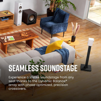 Polk Signature Elite ES10 Surround Sound Speakers - Hi-Res Audio Certified, Dolby Atmos & DTS:X Compatible, 1" Tweeter & 4" Woofer, Power Port Technology for Bass (Refurbished)