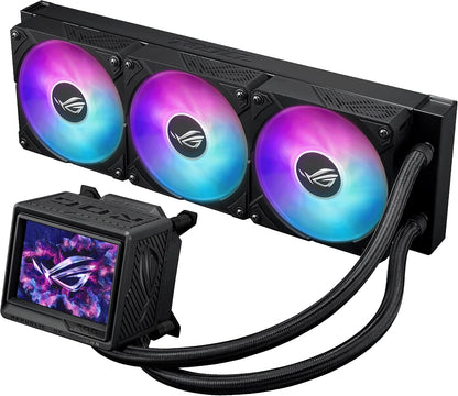 ASUS ROG Ryujin III 360 ARGB Extreme All-in-One Liquid CPU Cooler (360mm Radiator, Asetek 8th Gen Pump, 3.5" LCD Display, Magnetic ARGB Fans, Aura Sync, Intel LGA 1851/1700 & AMD AM5/AM4) (Certified Refurbished)