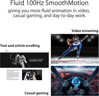 ASUS 24” (23.8-inch viewable) 1080P Eye Care Monitor (VA24DQF) - IPS, Full HD, Frameless, 100Hz, 1ms, Adaptive-Sync, for Working and Gaming, Low Blue Light, Flicker Free, DisplayPort (Certified Refurbished)