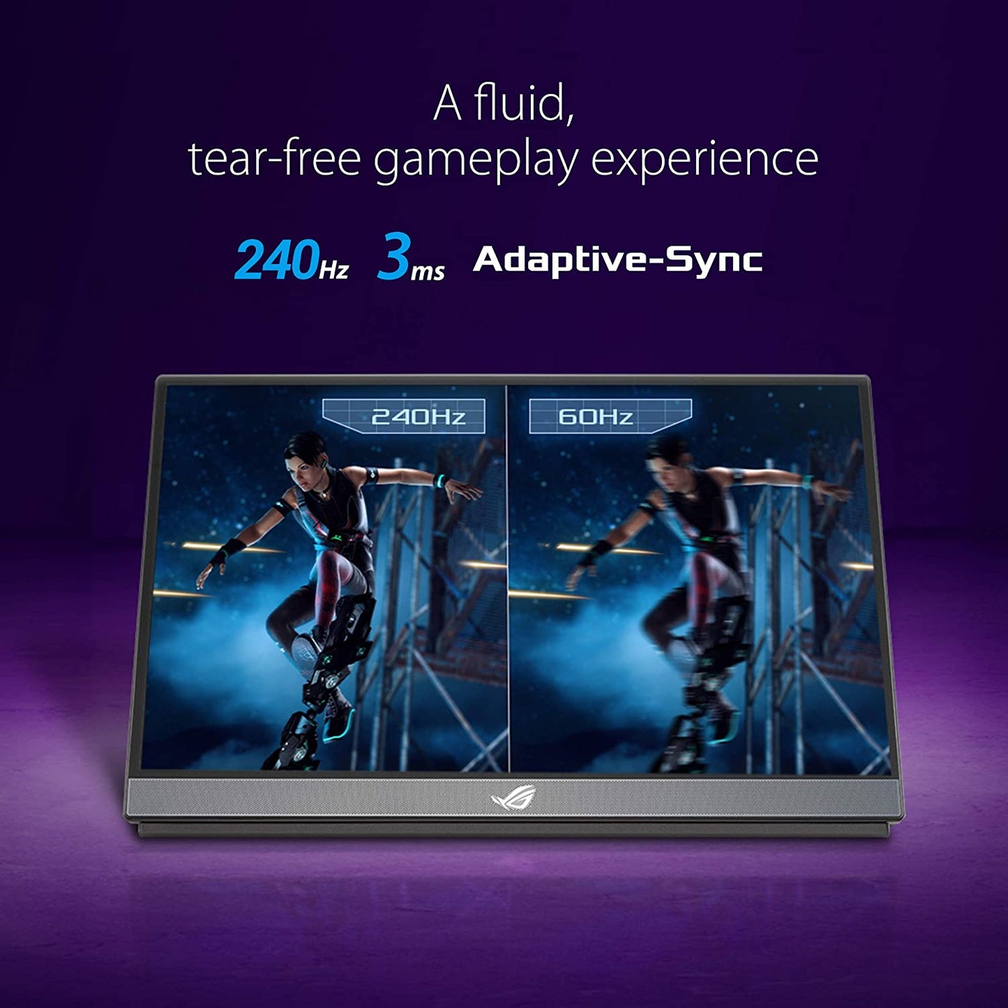 ROG Strix XG17AHPE Portable USB Type-C Gaming Monitor Ð 17.3-inch, IPS, (FullHD, 1920x1080), IPS, 240Hz(Above 144Hz), 3ms response time, Adaptive-sync, Non-Glare, USB-C, Micro-HDMI, Built-in battery, Eyecare (Certified Refurbished)