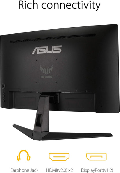 Asus TUF Gaming VG27WQ1B 27 inch Monitor | 2560 x 1440 | 165Hz, 144Hz | Extreme Low Motion Blur, HDR, Curved, FreeSync Premium | DisplayPort, HDMI | Speaker | (Certified Refurbished)