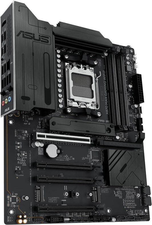 ASUS X870 MAX Gaming WIFI7 AMD AM5 ATX Motherboard, 12+2+1 80A DrMOS, DDR5, PCIe 5.0 x16 Q-Release, 3X M.2, Wi-Fi 7 Q-Antenna, 2.5Gb LAN, USB4 Type-C, USB-C 20Gbps, BIOS Flashback, Aura Sync (Certified Refurbished)