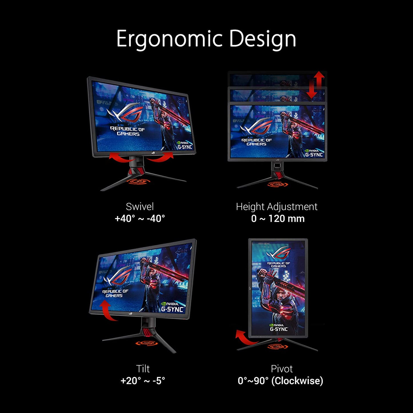 ASUS ROG Strix 27" 4K HDR DSC Gaming Monitor (XG27UQ) - UHD (3840 x 2160), IPS, 144Hz, 1ms, Adaptive-Sync, G-SYNC Compatible, DisplayHDR 400, 90% DCI-P3, Aura Sync, VESA Mountable, DisplayPort, HDMI (Certified Refurbished)