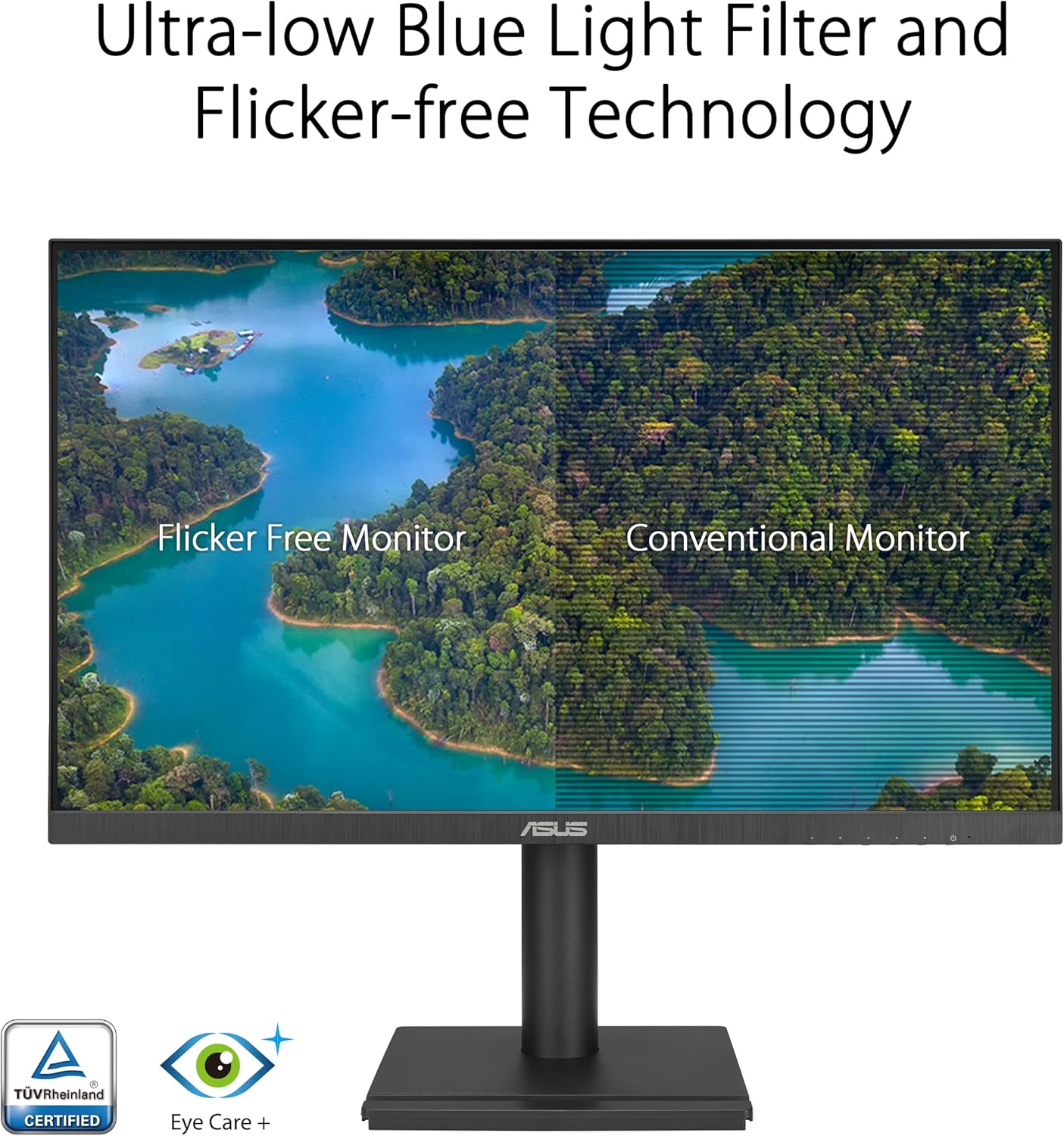 ASUS VA27DQFS Business Monitor – 27-inch, IPS, Full HD, Frameless, 100Hz, Adaptive-Sync, 1ms MPRT, HDMI, DisplayPort, VGA, Low Blue Light, Flicker Free, Ergonomic Design, Wall Mountable (Certified Refurbished)