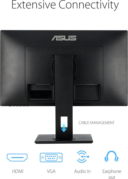 ASUS 27” 1080P Monitor (VA279HAL) - Full HD, Built-in Speakers, Eye Care, Low Blue Light, Flicker Free, VESA Mountable, Height Adjustment, Pivot, Swivel, Tilt, HDMI, VGA (Certified Refurbish)