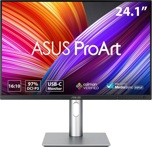 ASUS ProArt Display 24” (24.1” viewable) 16:10 HDR Professional Monitor (PA248CRV) - IPS, (1920 x 1200), 97% DCI-P3, ΔE < 2, Calman Verified, USB-C PD 96W, DisplayPort, Daisy-Chain, Height Adjustable (Certified Refurbished)
