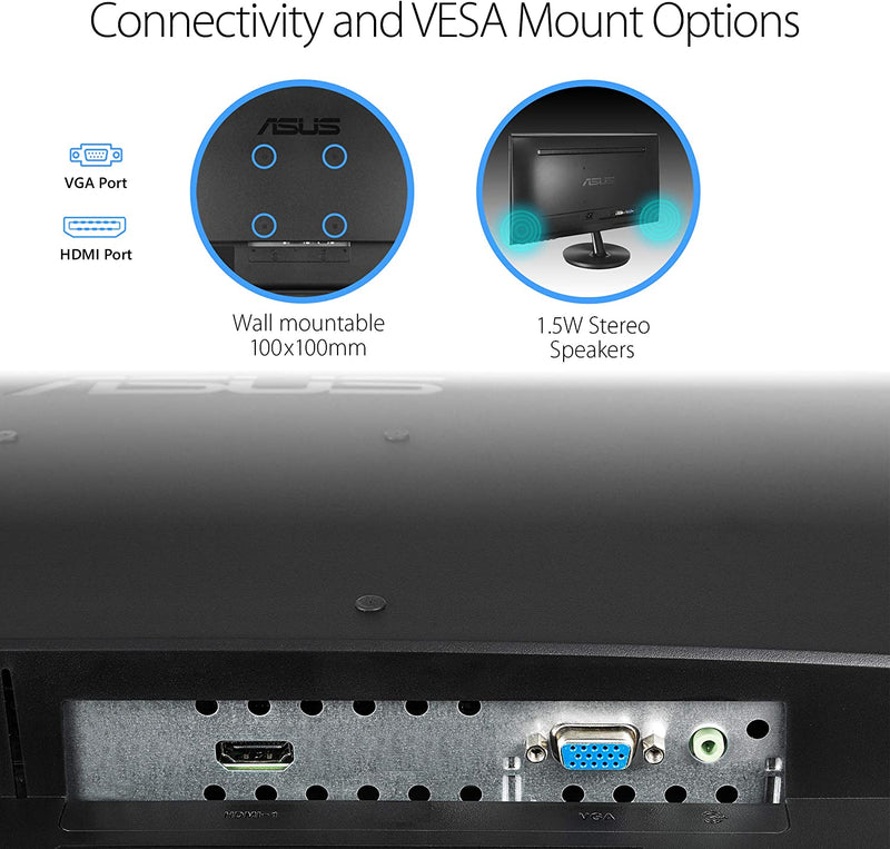 Asus VP228HE Full HD Monitor (Certified Refurbished)