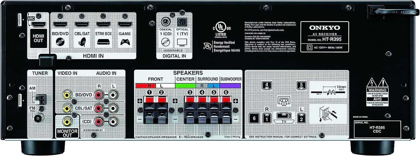Onkyo HT-R393 5.1 A/V Receiver (Certified Refurbished)