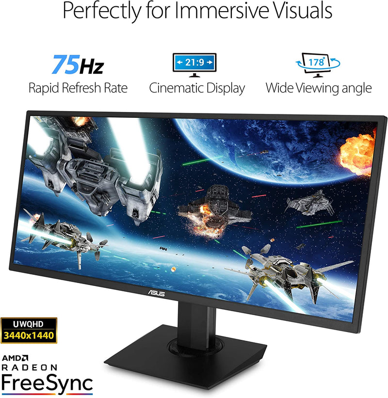 Asus VP348QGL Ultra-Wide Curved Monitor (Certified Refurbished)