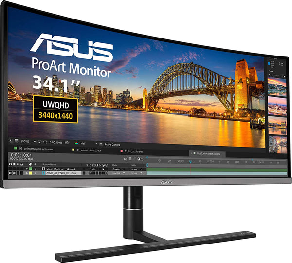 ASUS ProArt PA34VC Professional Curved Monitor – 34-inch, UWQHD, HDR10, 100% sRGB, Color Accuracy ΔE < 2, Hardware Calibration, Thunderbolt™ 3 (Certified Refurbished)