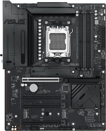 ASUS X870 MAX Gaming WIFI7 AMD AM5 ATX Motherboard, 12+2+1 80A DrMOS, DDR5, PCIe 5.0 x16 Q-Release, 3X M.2, Wi-Fi 7 Q-Antenna, 2.5Gb LAN, USB4 Type-C, USB-C 20Gbps, BIOS Flashback, Aura Sync (Certified Refurbished)