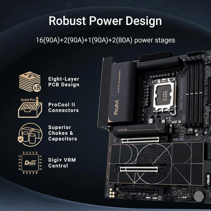 ASUS ProArt Z890-Creator WiFi Intel Z890 (LGA 1851) ATX Content Creator Motherboard for Core Ultra (Series 2) (DDR5, 2x PCIe 5.0 x16, 5x M.2, Thunderbolt 5, 10Gb + 2.5Gb LAN, WiFi 7) (Certified Refurbished)