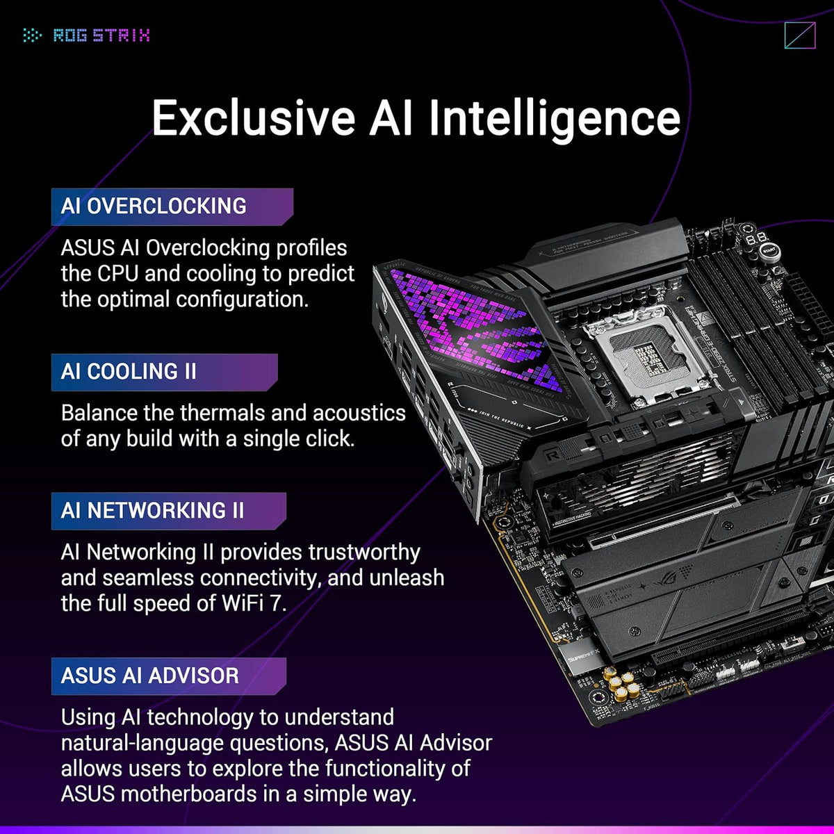 ASUS ROG Strix Z890-E Gaming WiFi Intel Z890 (LGA 1851) ATX Motherboard for Core Ultra (Series 2) (DDR5, PCIe 5.0, 7x M.2, Thunderbolt 4, WiFi 7, 5Gb LAN, AI Overclocking, Aura Sync) (Certified Refurbished)