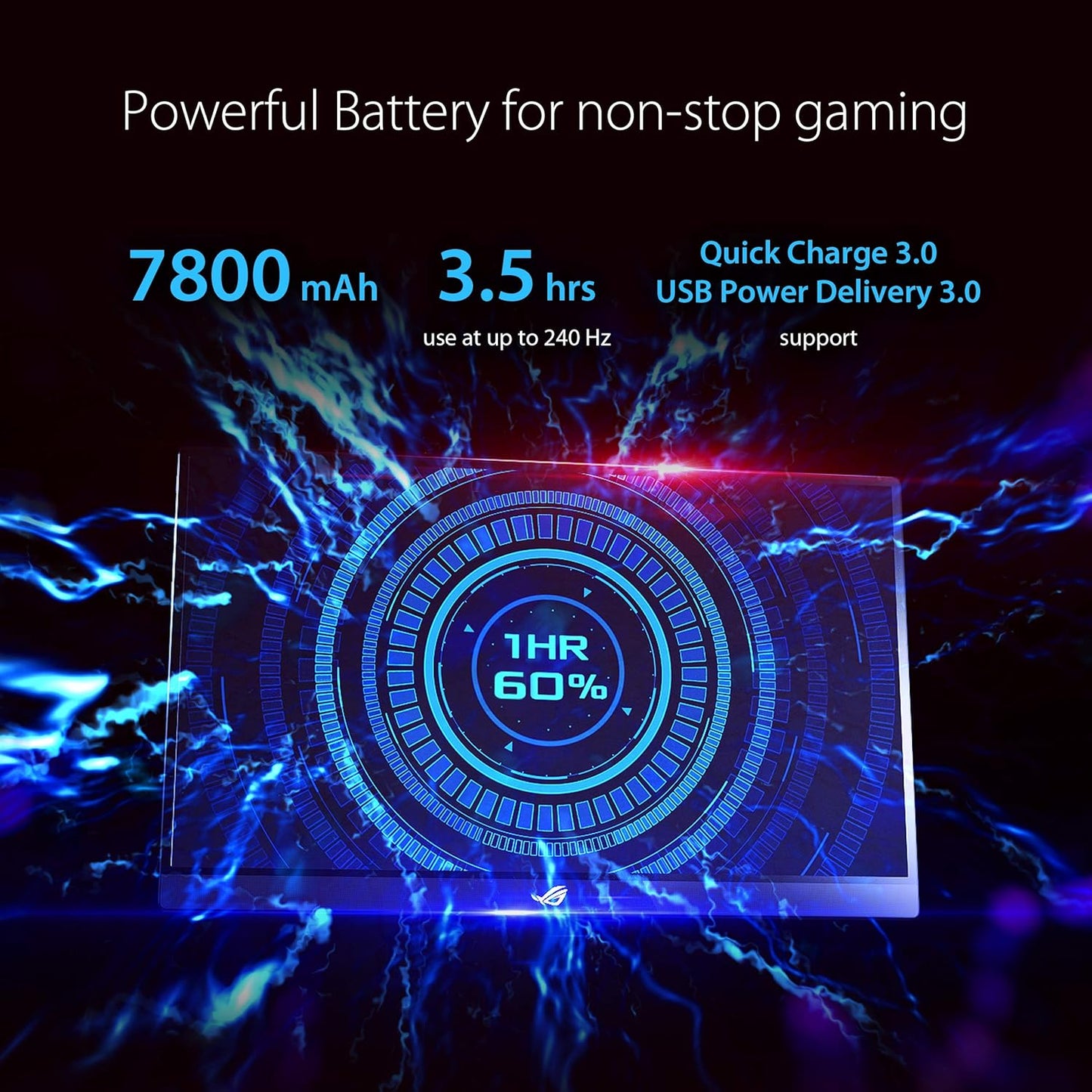Asus ROG Strix XG17AHP 17.3” Portable Gaming Monitor, 1080P Full HD, IPS, 240Hz (Supports 144Hz), Adaptive-Sync, Eye Care, Micro-HDMI USB-C, ROG Tripod, Carrying Bag, 3 Hour Battery Life (Certified Refurbished)