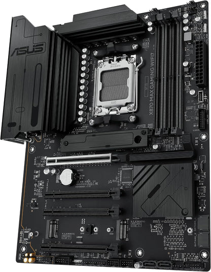 ASUS X870 MAX Gaming WIFI7 AMD AM5 ATX Motherboard, 12+2+1 80A DrMOS, DDR5, PCIe 5.0 x16 Q-Release, 3X M.2, Wi-Fi 7 Q-Antenna, 2.5Gb LAN, USB4 Type-C, USB-C 20Gbps, BIOS Flashback, Aura Sync (Certified Refurbished)