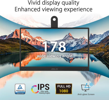 Asus ZenScreen MB166CR 16" Class Full HD LED Monitor (Certified Refurbished)