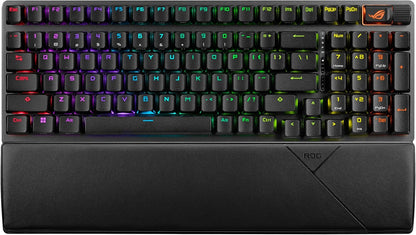 ASUS ROG Strix Scope II 96 Wireless Gaming Keyboard, Tri-Mode Connection, Dampening Foam & Switch-Dampening Pads, Hot-Swappable Pre-lubed ROG NX Snow Switches, PBT Keycaps, RGB-Black (Certified Refurbished)