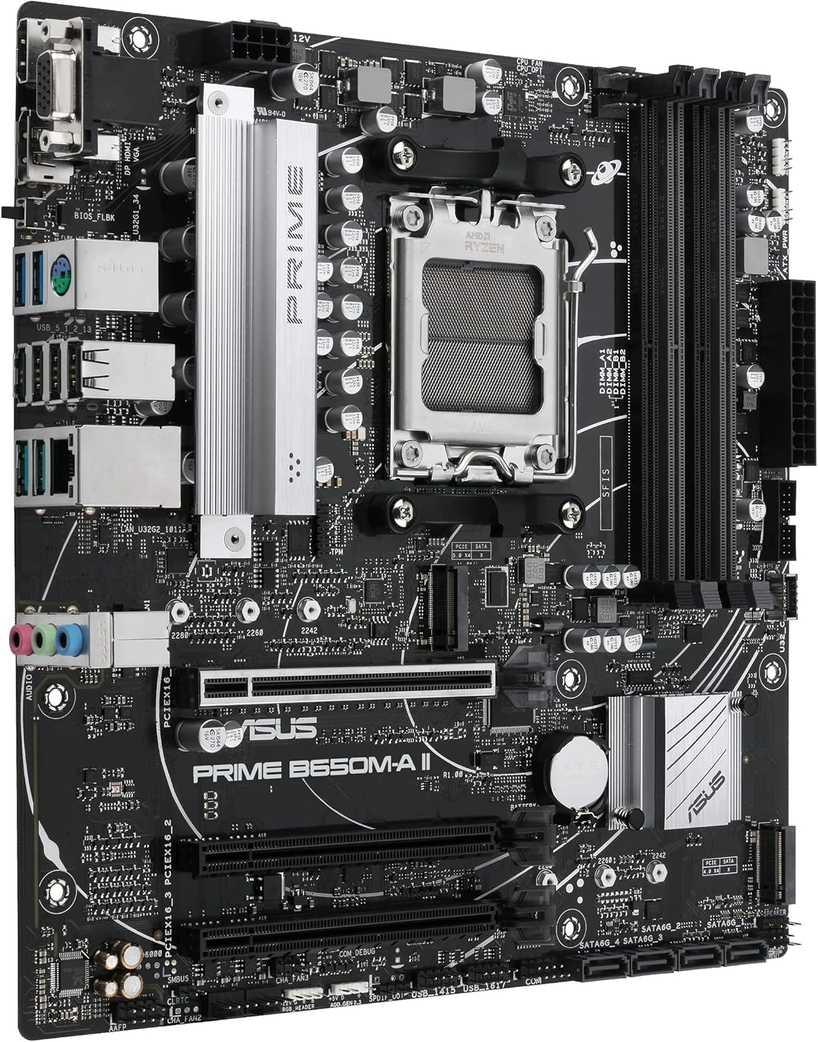 ASUS PRIME B650M-A II-CSM Micro-ATX commercial motherboard,DDR5 6400+(OC),PCIe 5.0 M.2 support,Realtek 2.5Gb LAN,DisplayPort,VGA,HDMI, USB 3.2 Gen 2 ports (Certified Refurbished)