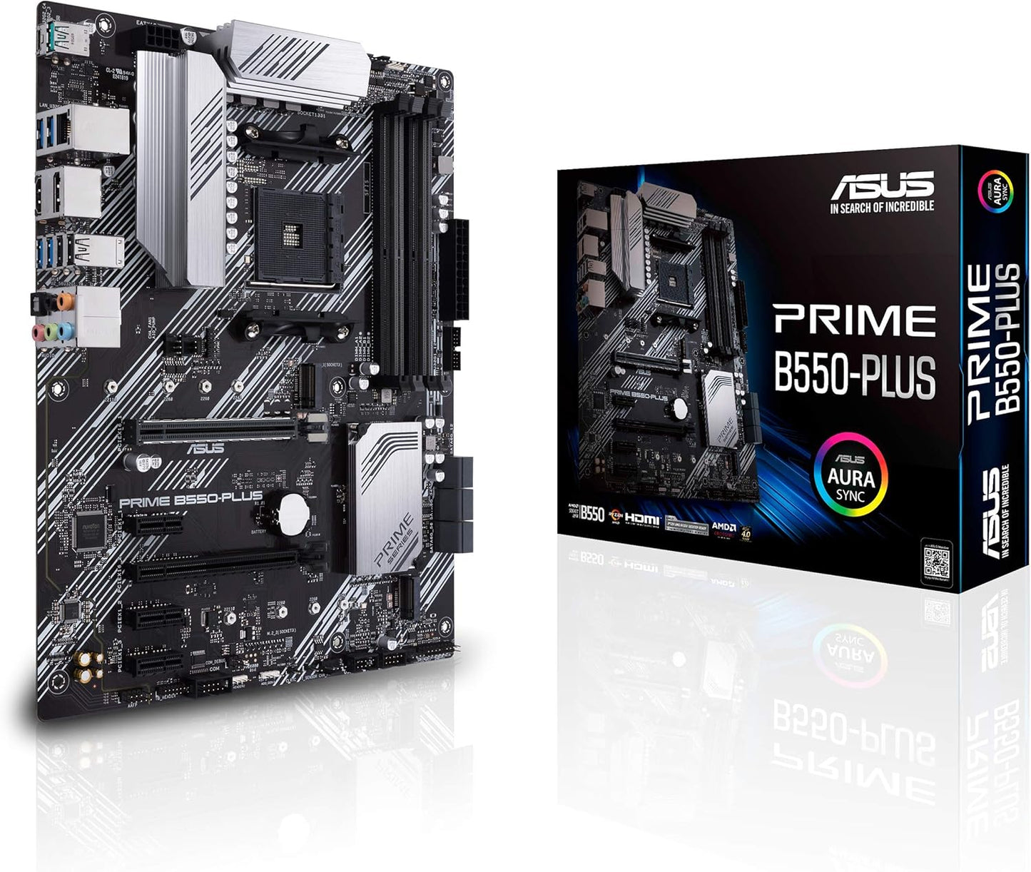 ASUS Prime B550-PLUS AMD AM4 Zen 3 Ryzen 5000 & 3rd Gen Ryzen ATX Motherboard (Certified Refurbished)