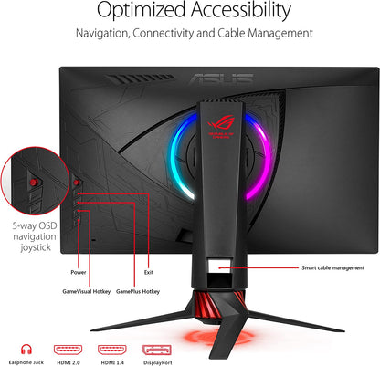 Asus ROG Strix XG258Q Gaming Monitor – 25 inch (24.5 inch viewable) FHD (1920x1080), Native 240Hz, 1ms, G-SYNC Compatible, FreeSync Premium, Asus Aura RGB (Certified Refurbished)