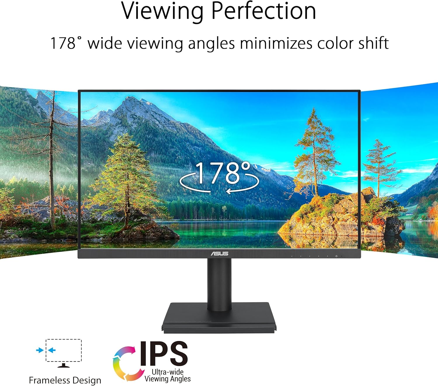 ASUS VA24DQFS Business Monitor – 24-inch (23.8-inch viewable), IPS, Full HD, Frameless, 100Hz, Adaptive-Sync, 1ms MPRT, HDMI, DisplayPort, VGA, Low Blue Light, Flicker Free, Ergonomic Design, Wall Mountable (Certified Refurbished)