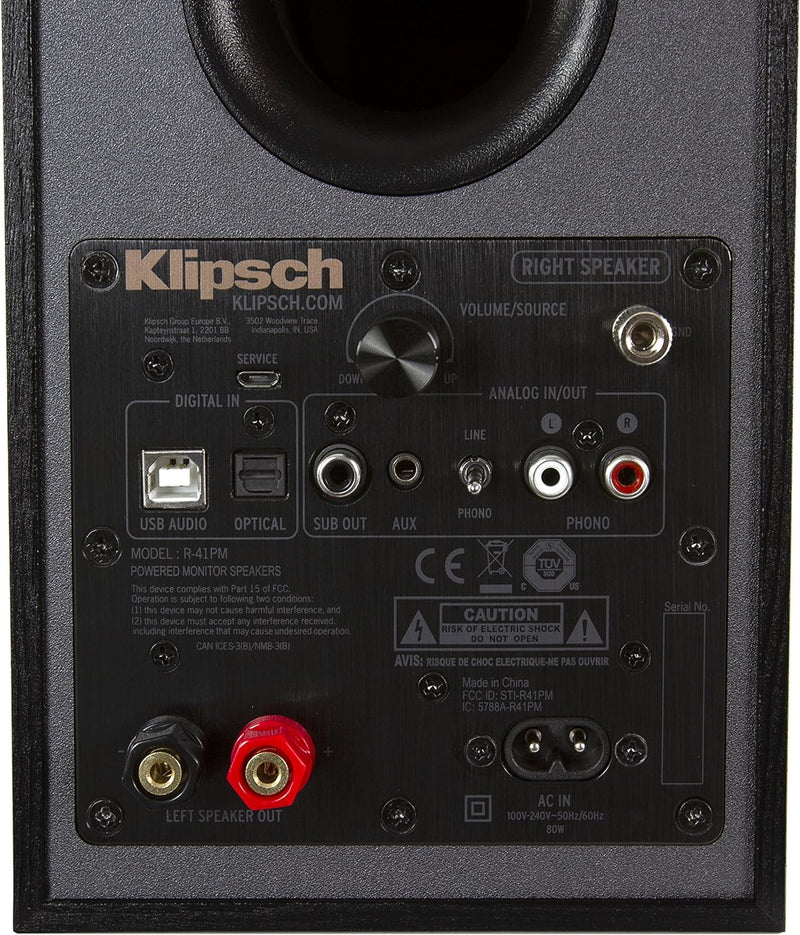 Klipsch R-41PM Powered Bookshelf Speaker - Black (Certified Refurbished)