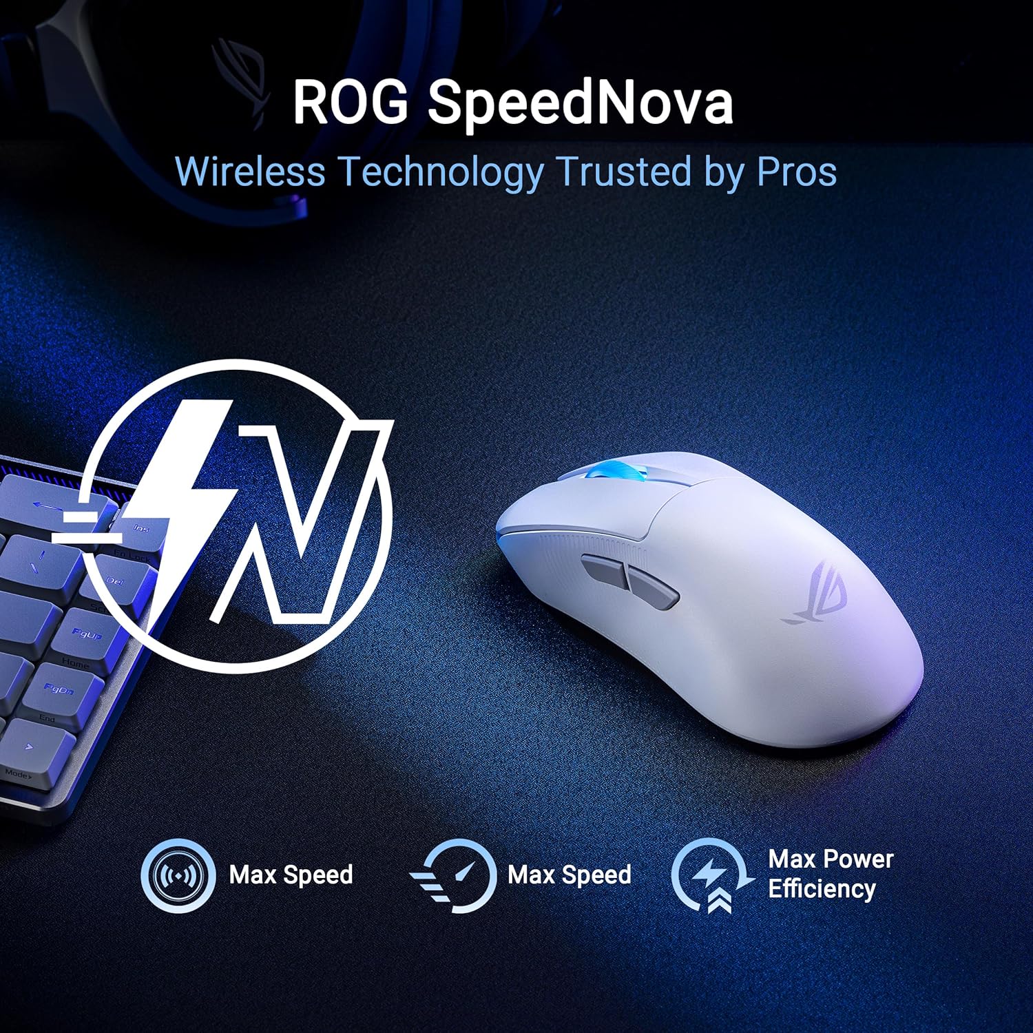 ASUS ROG Keris II Ace Wireless Gaming Mouse, 54g Lightweight, AimPoint Pro 42K Optical Sensor, Optical Micro Switches, SpeedNova Wireless, ROG Polling Rate Booster, Esports & FPS Gaming (Certified Refurbished)