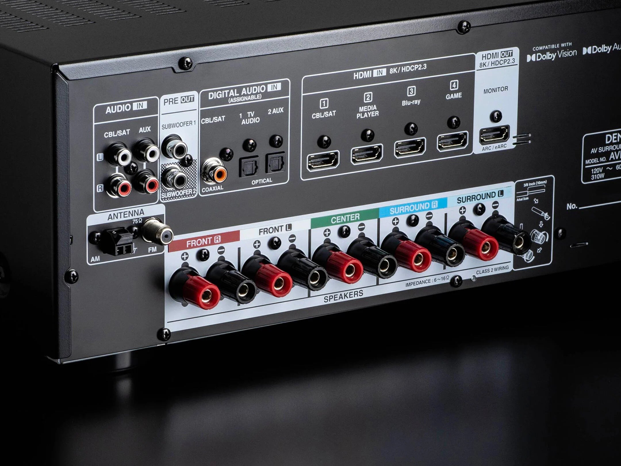 Denon AVR-S570BT 5.2 Ch. 70W 8K AV Receiver with Dolby Atmos (Refurbished)