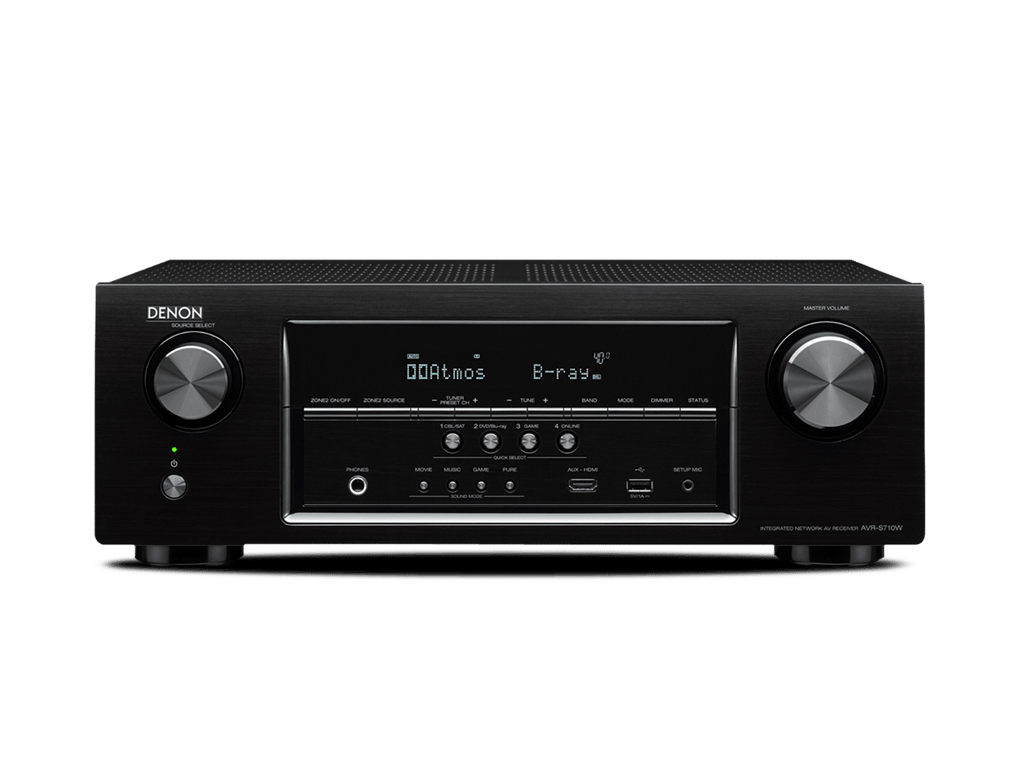 Denon AVR-S710W 7.2-channel home theater receiver with Wi-Fi, Bluetooth, Apple AirPlay, and Dolby Atmos (Refurbished)