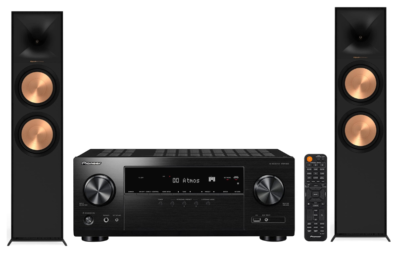 Pioneer VSX-935 7.2 Channel 8K Ultra HD Network AV Receiver | Klipsch R-800F Floor Standing Speaker Bundle (Certified Refurbished)