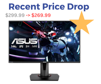ASUS VG279Q G-SYNC Compatible Gaming Monitor - 27inch, Full HD, IPS, 1ms (MPRT), 144Hz, Adaptive-Sync (Certified Refurbished)