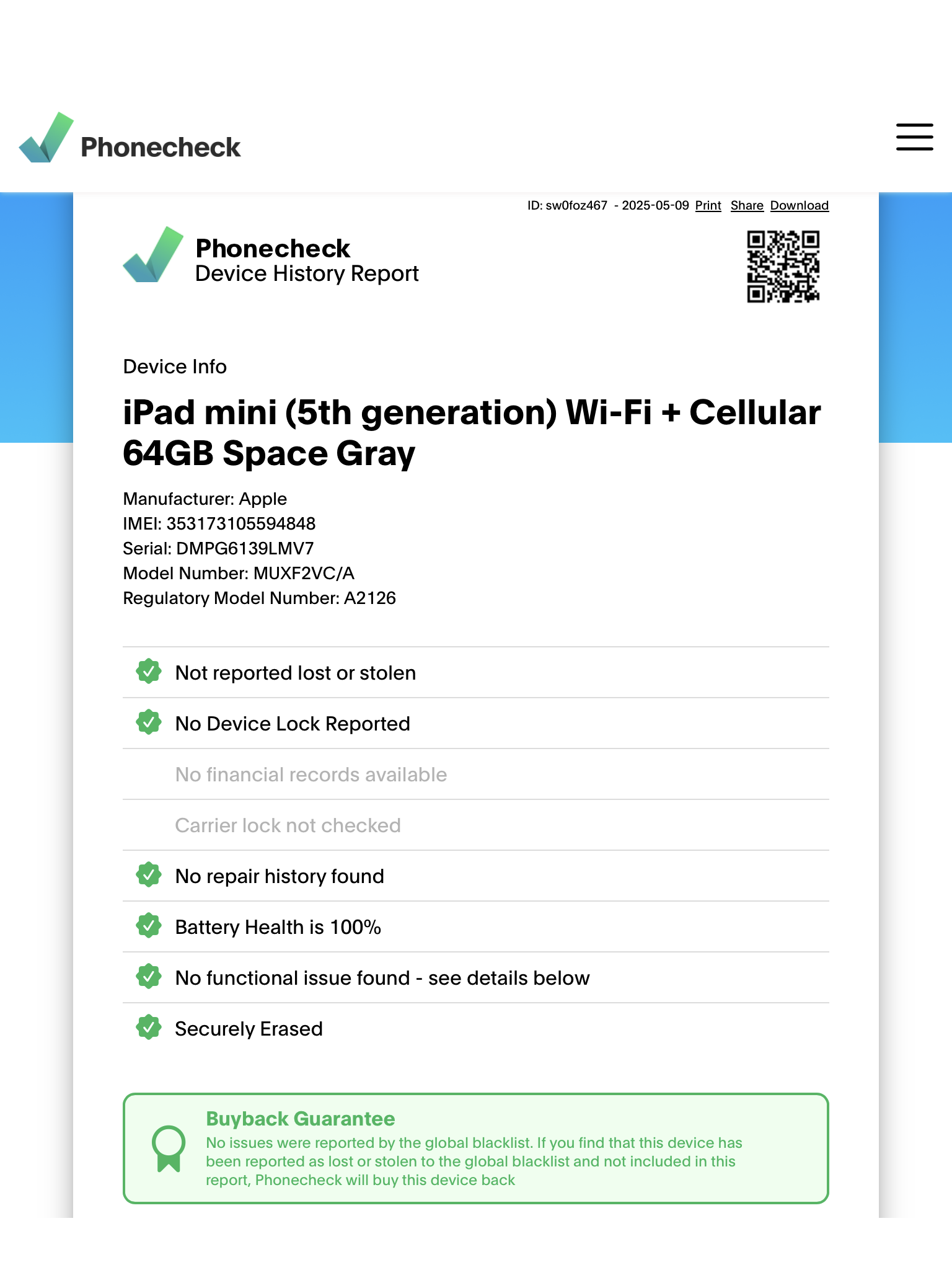 Apple iPad Mini 5th Generation (Wi-Fi + Cellular - Unlocked) (Refurbished)