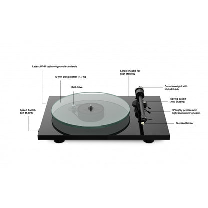 Pro-Ject T2 W Turntable with Sumiko Rainer (Certified Refurbished)