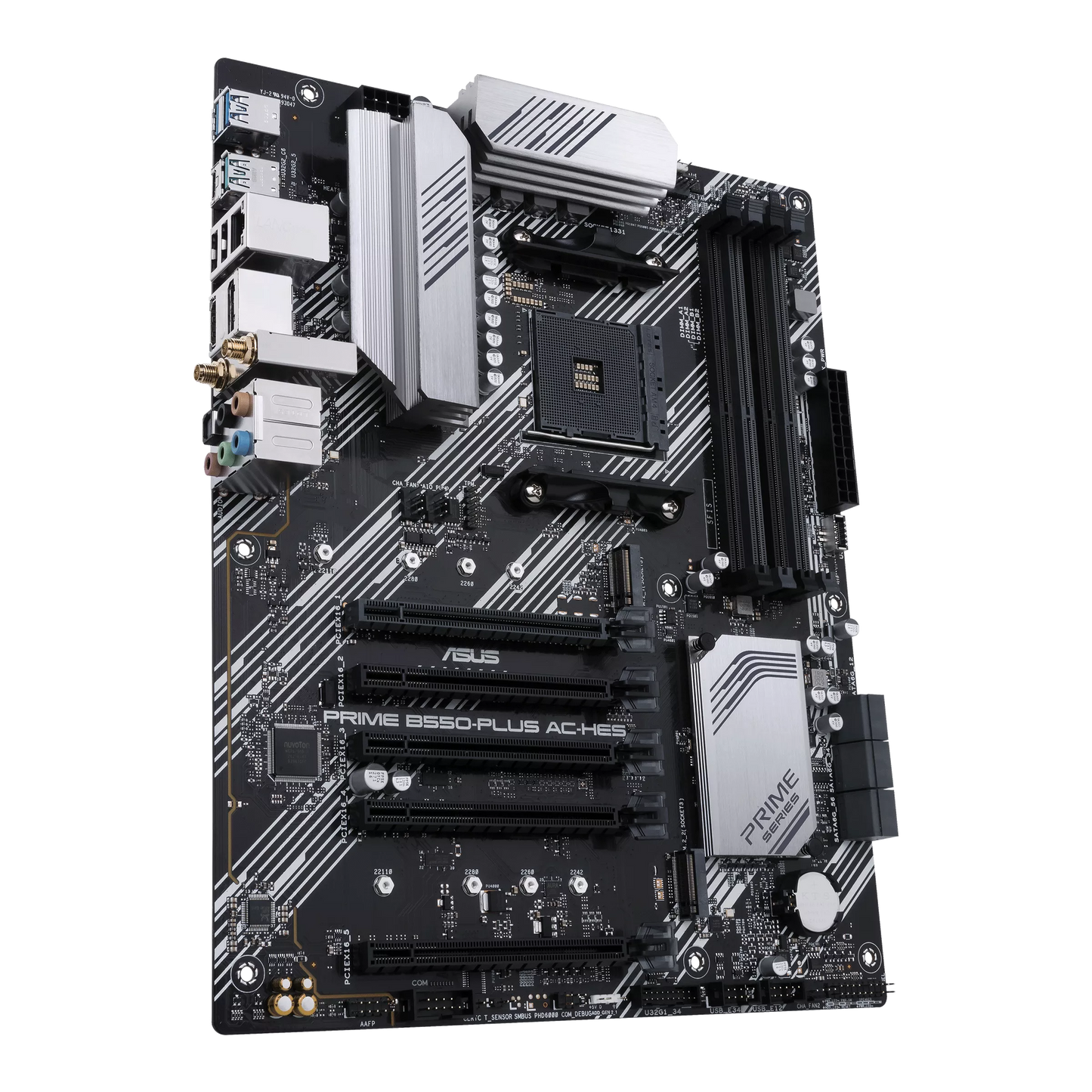 ASUS Prime B550-PLUS AC-HES AMD AM4 (3rd Gen Ryzen) ATX motherboard (dual M.2, PCIe 4.0, WIFI 5, 1 Gb Ethernet, DisplayPort/HDMI, SATA 6 Gbps, USB 3.2 Gen 2 Type-C, front USB 3.2 G (Certified Refurbished)