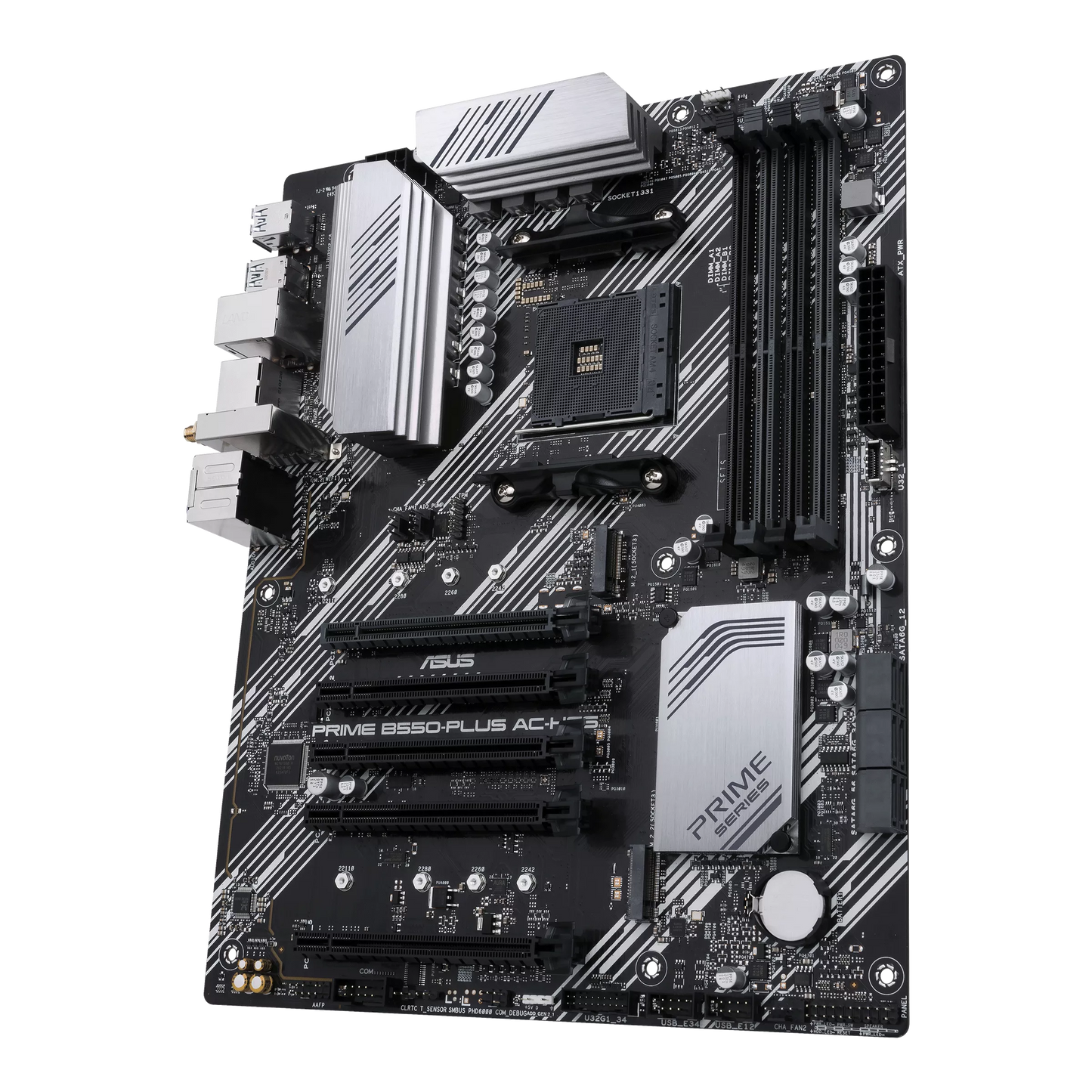 ASUS Prime B550-PLUS AC-HES AMD AM4 (3rd Gen Ryzen) ATX motherboard (dual M.2, PCIe 4.0, WIFI 5, 1 Gb Ethernet, DisplayPort/HDMI, SATA 6 Gbps, USB 3.2 Gen 2 Type-C, front USB 3.2 G (Certified Refurbished)