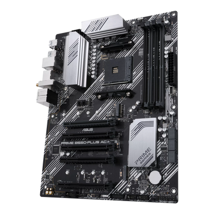 ASUS Prime B550-PLUS AC-HES AMD AM4 (3rd Gen Ryzen) ATX motherboard (dual M.2, PCIe 4.0, WIFI 5, 1 Gb Ethernet, DisplayPort/HDMI, SATA 6 Gbps, USB 3.2 Gen 2 Type-C, front USB 3.2 G (Certified Refurbished)