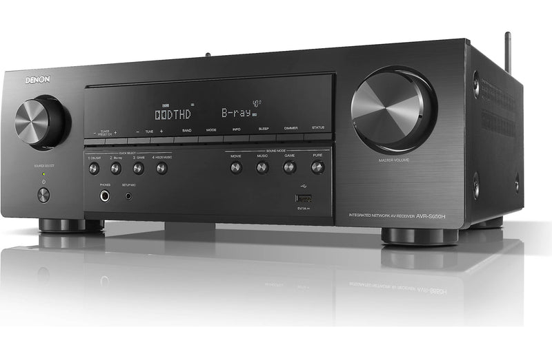 Denon AVR-S650H 5.2 Channel (150W X 5) A/V Receiver 4K UHD Home Theater Surround Sound (2019) | Music Streaming | Wi-Fi, Bluetooth, AirPlay 2, Alexa (Certified Refurbished)