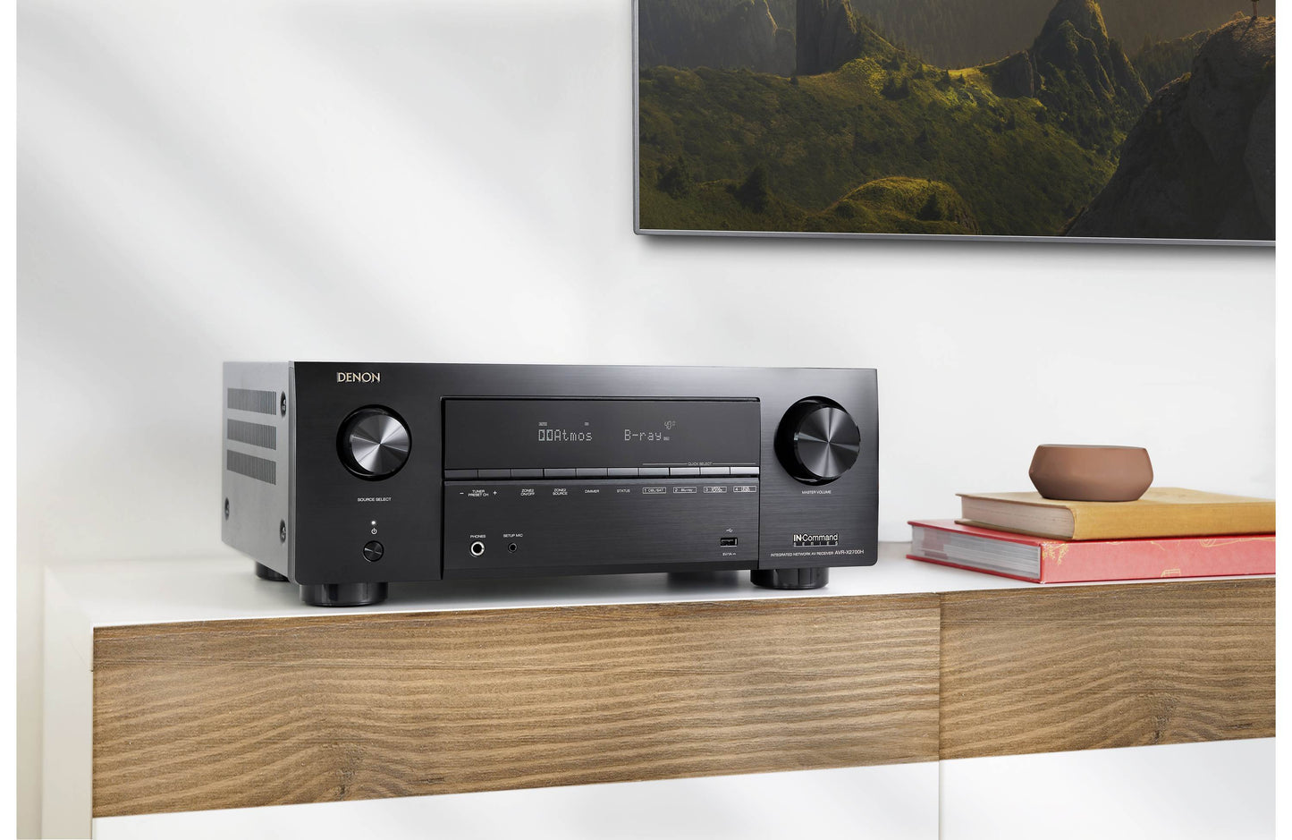 Denon AVR-X2700H 7.2-channel home theatre receiver with Wi-Fi, Bluetooth, Apple AirPlay 2, and Amazon Alexa compatibility (Refurbished)