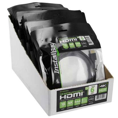 InstallBay 18 GBPS 4K 60 FPS 4:4:4 Chroma 1.8 M (6ft) HDMI Cable - Single