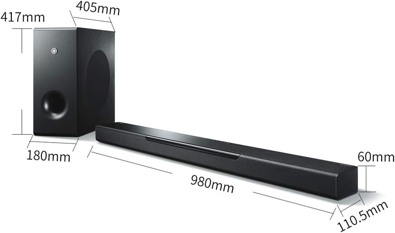 Yamaha YAS-408BL MusicCast BAR 400 Sound Bar with Wireless Subwoofer (Certified Refurbished)