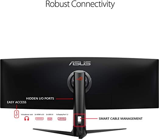 ASUS ROG Strix XG49VQ 49" Super Ultra-Wide HDR Curved Gaming Monitor - 32:9 (3840 x 1080), 144Hz, FreeSync 2, DisplayHDR 400, Eye Care with DP HDMI (Certified Refurbished)