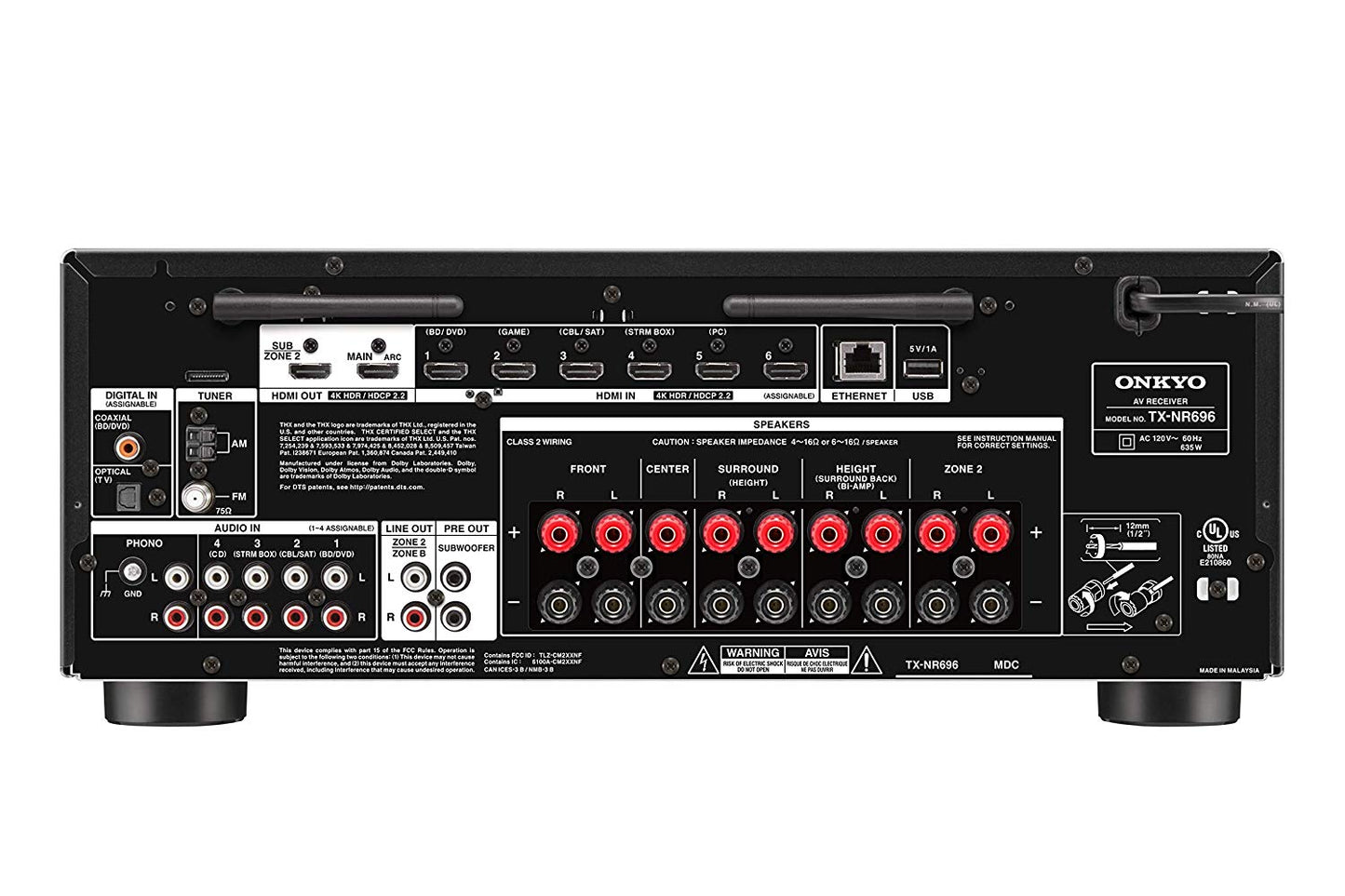Onkyo TX-NR696 Back