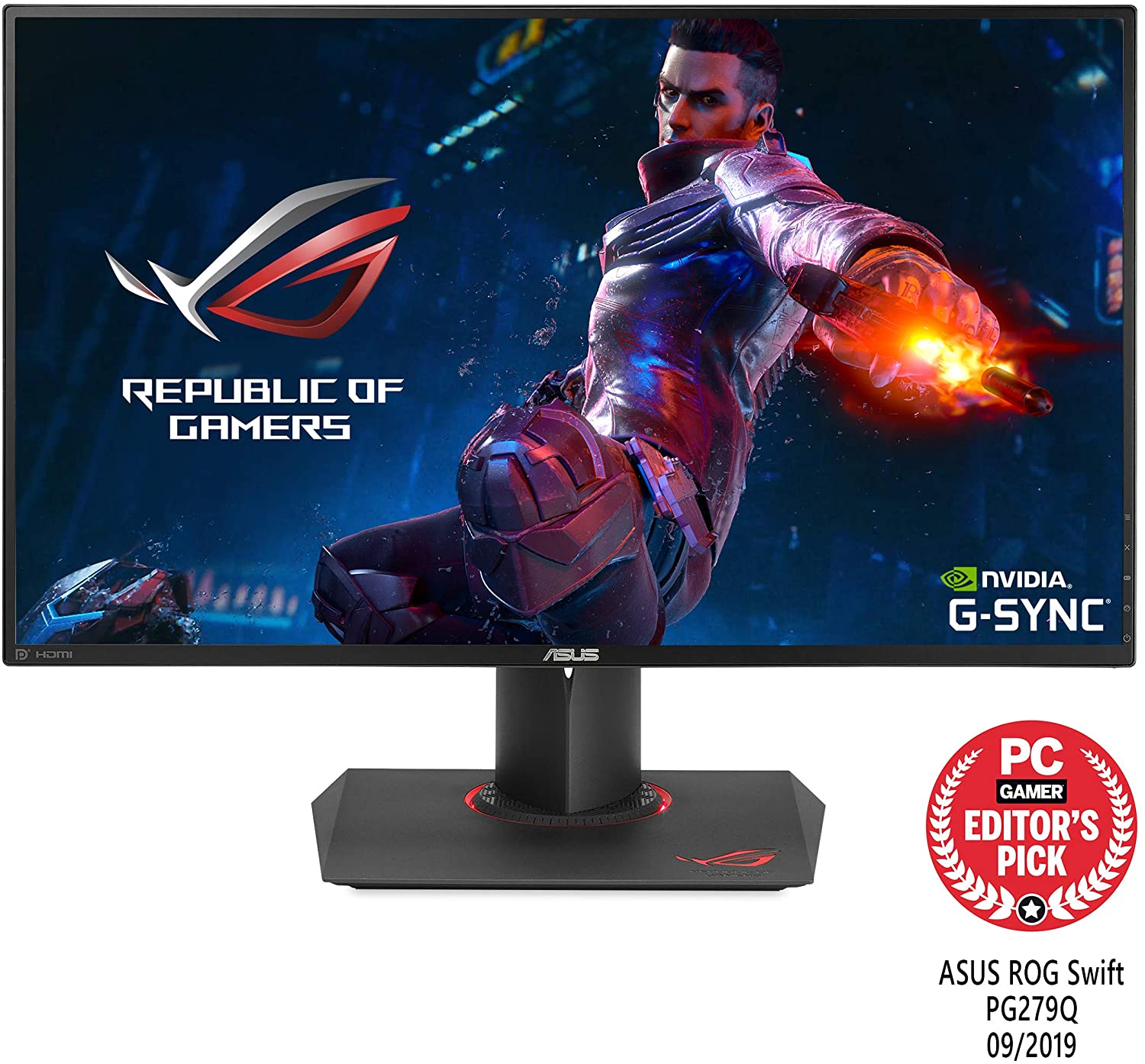 ASUS ROG Swift PG279QZ 27" WQHD G-SYNC Gaming Monitor 165Hz 1440p IPS with Eye Care DisplayPort HDMI USB (Certified Refurbished)
